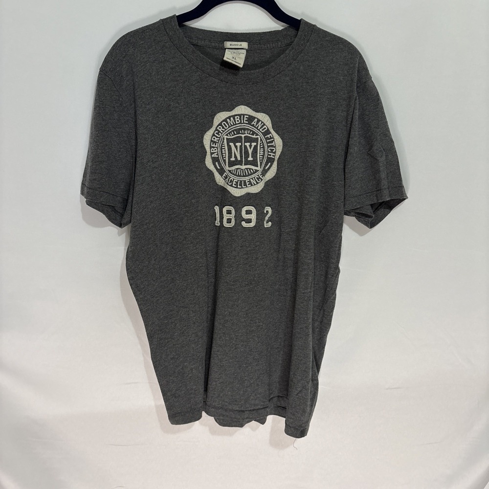 Y2K Abercrombie & Fitch New York Muscle T Shirt Embroidered Puff Print Vint XL